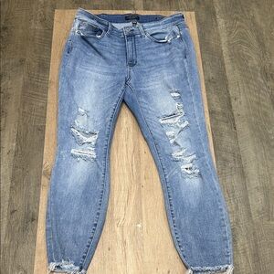 Judy Blue Light Blue Ripped Skinny Jeans